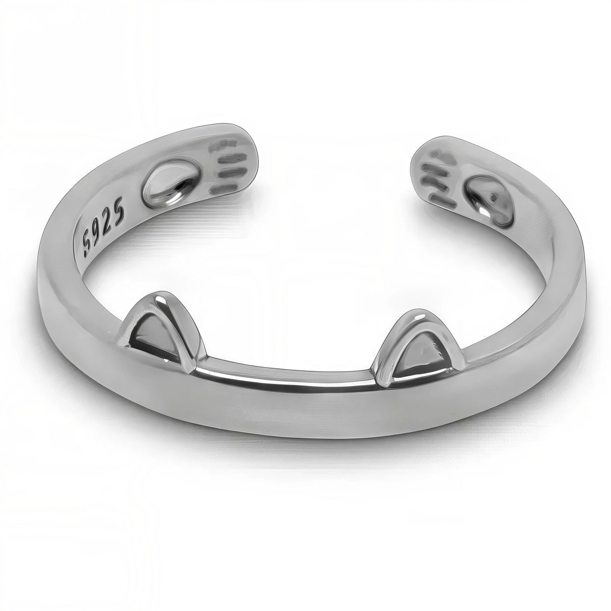 Cat Lover Set: Sleek Kitty Ring & Silver Cat Earrings Amiees