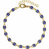Evil Eye Beaded Charm Bracelet - Bleu