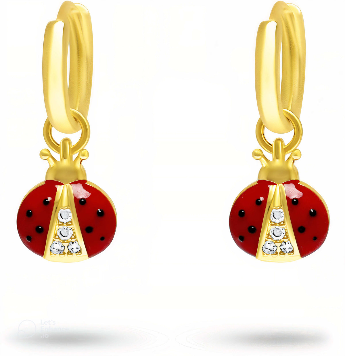 Lucky Ladybug Gold Huggie Earrings Amiees