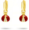 Lucky Ladybug Gold Huggie Earrings