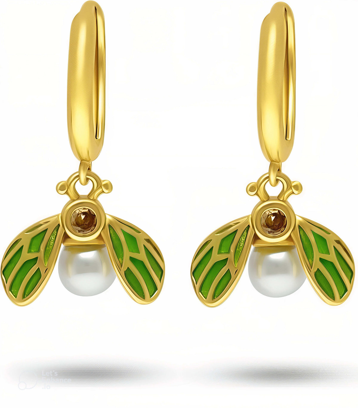 Golden Bee Huggie Earrings Amiees