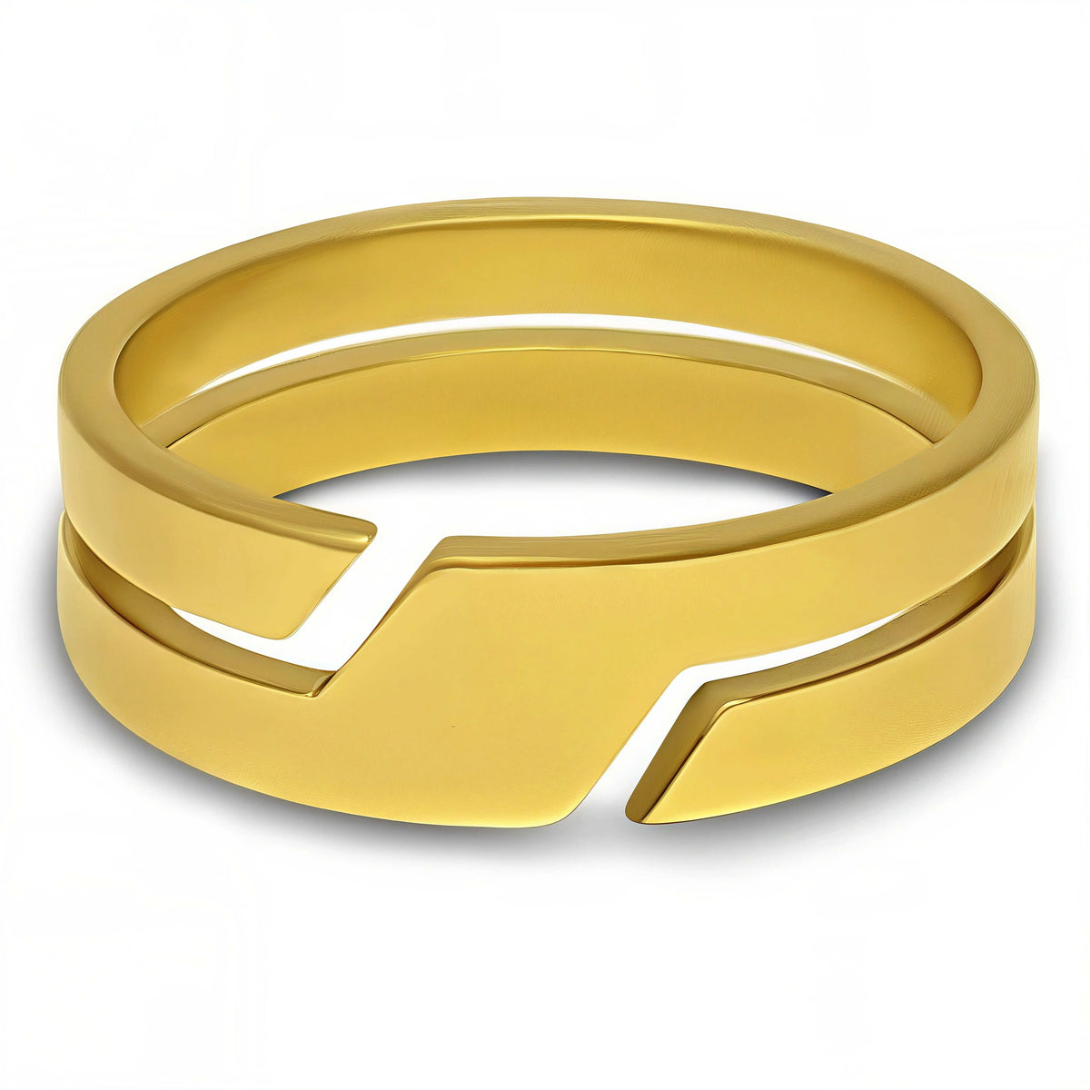 Minimal Slash Ring – Men’s Stainless Steel Band in Gold, Black & Silver Amiees