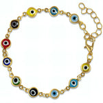 Multicolor Evil Eye Beaded Charm Bracelet Amiees