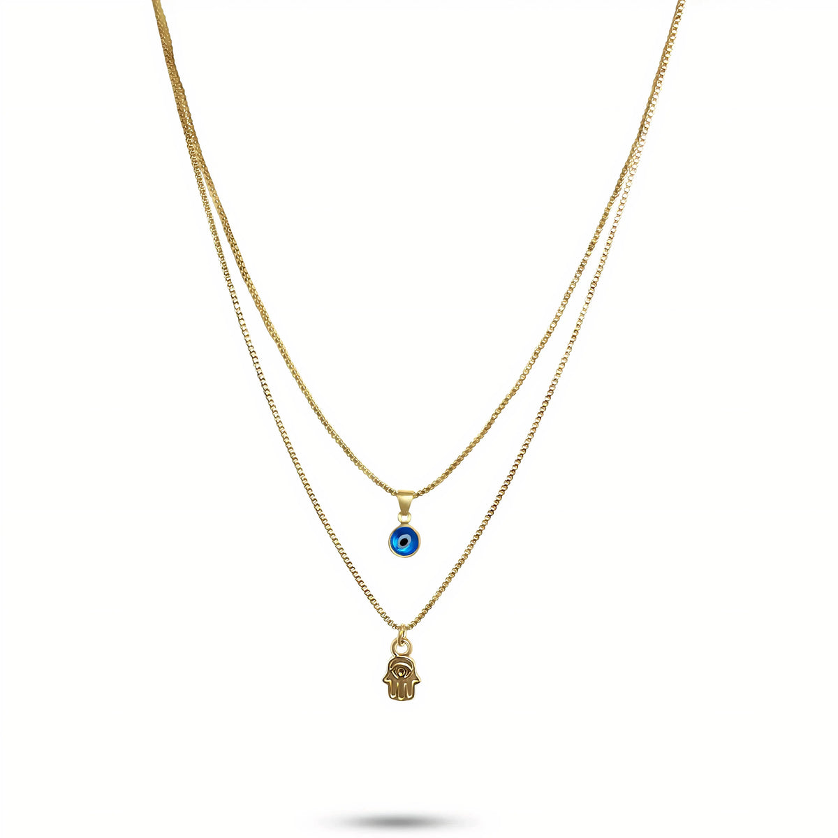 Protection Set: Evil Eye Bracelet & Hamsa Necklace Set Amiees