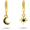 Celestial Gold Huggie Earrings – Moon & Star Duo