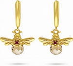 Honeybee Charm Gold Huggie Earrings Amiees