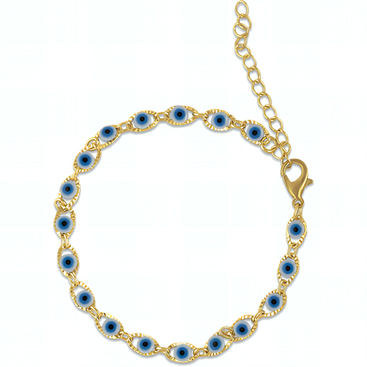 Evil Eye Beaded Charm Bracelet - Blanc Amiees
