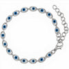 Evil Eye Beaded Charm Bracelet - Blanc