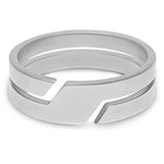 Minimal Slash Ring – Men’s Stainless Steel Band in Gold, Black & Silver Amiees