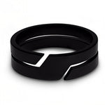 Minimal Slash Ring – Men’s Stainless Steel Band in Gold, Black & Silver Amiees