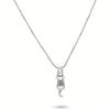 Hanging Kitty Necklace – Minimalist Cat Charm in Brushed Silver
