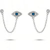 Turquoise Zircon Evil Eye Earrings