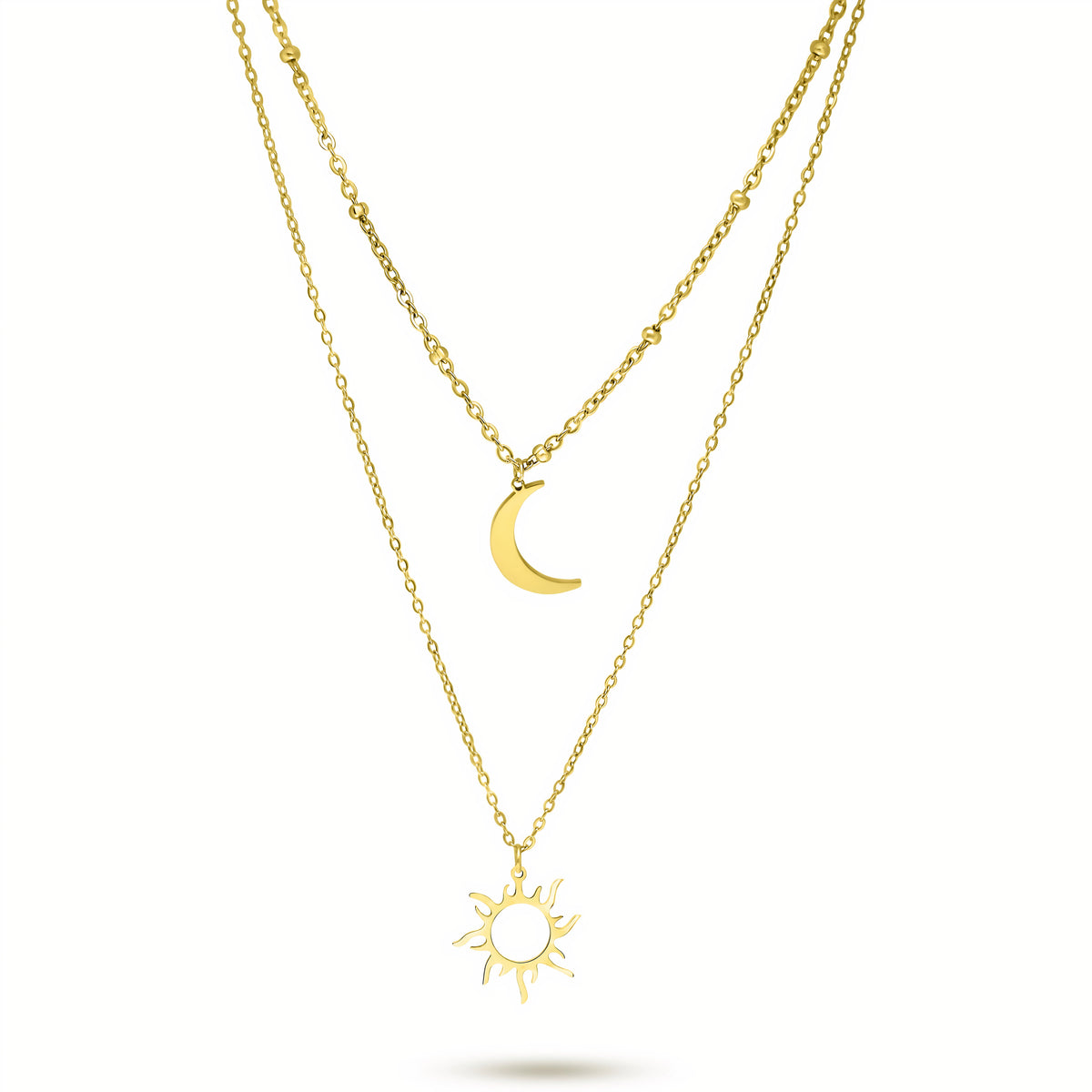 Sun and Moon Layered Necklace | Celestial Jewelry Amiees