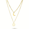 Sun and Moon Layered Necklace | Celestial Jewelry