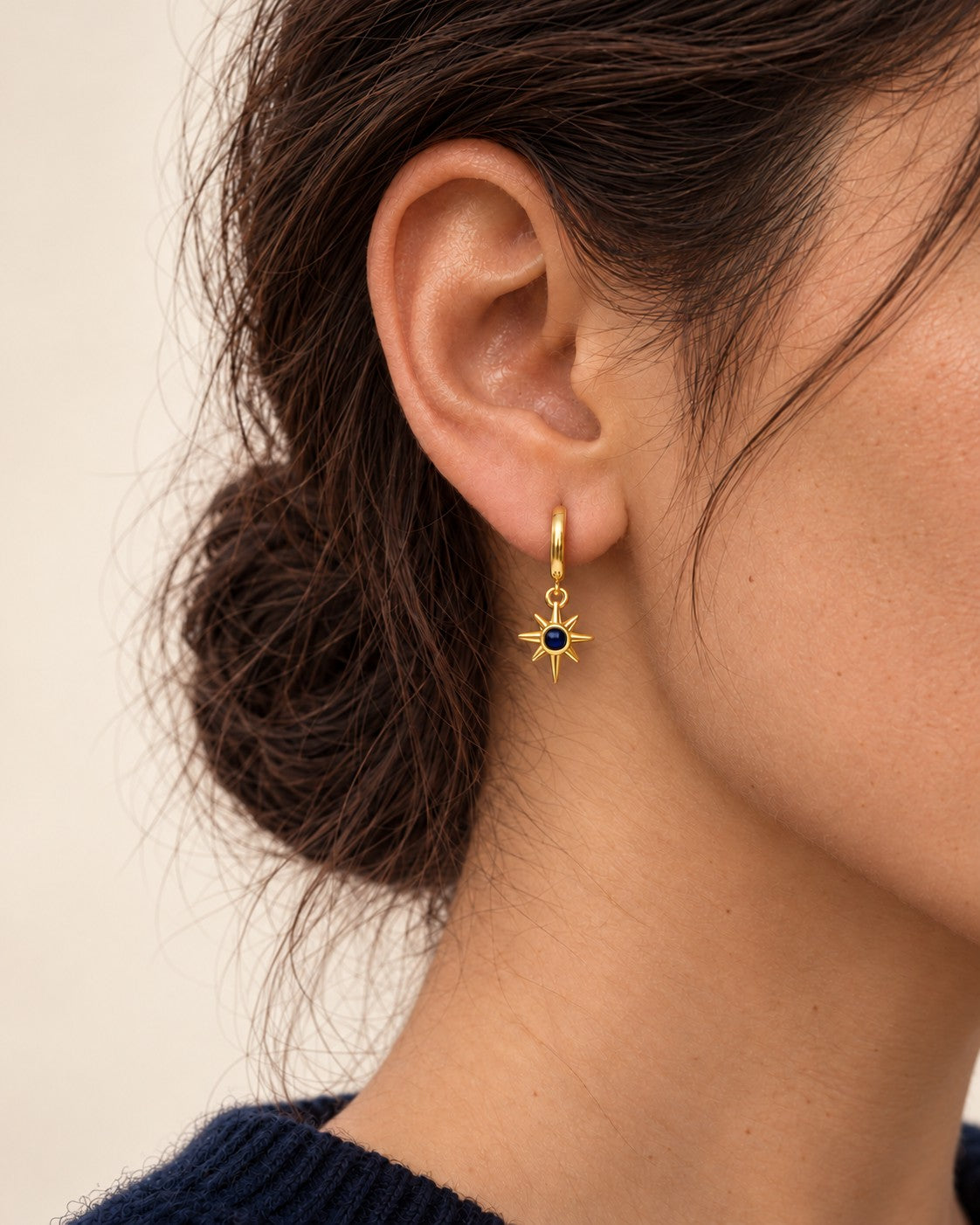 Celestial Gold Huggie Earrings – Moon & Star Duo