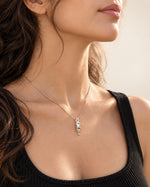 Hanging Kitty Necklace – Minimalist Cat Charm in Brushed Silver
