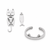 Cat Lover Set: Sleek Kitty Ring & Silver Cat Earrings Amiees