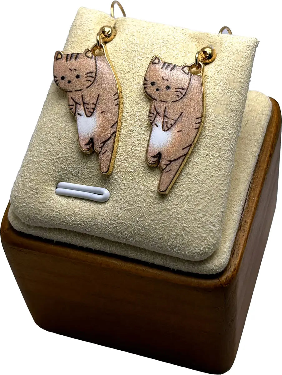 Cute Dangling Cat Earrings_Amiees