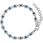 Bohemian Oval Evil Blue Eye Charm Bracelet Gold Silver Color Brass Chain Bracelets for Women Men Prayer Jewelry Amiees