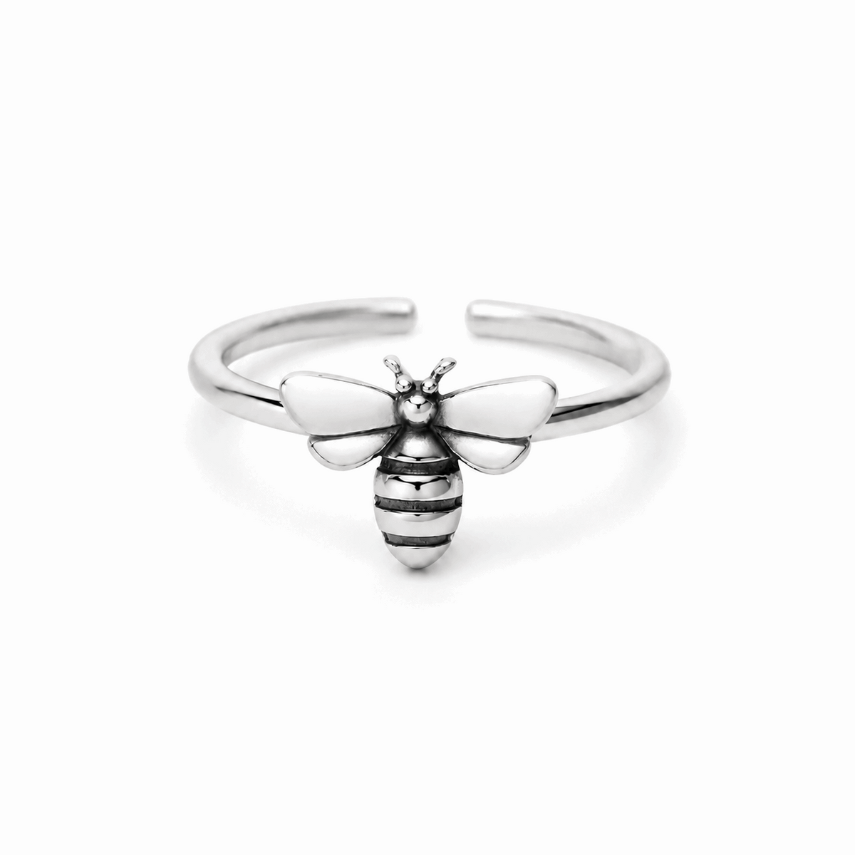 Sterling Silver Honeybee Adjustable Ring Amiees