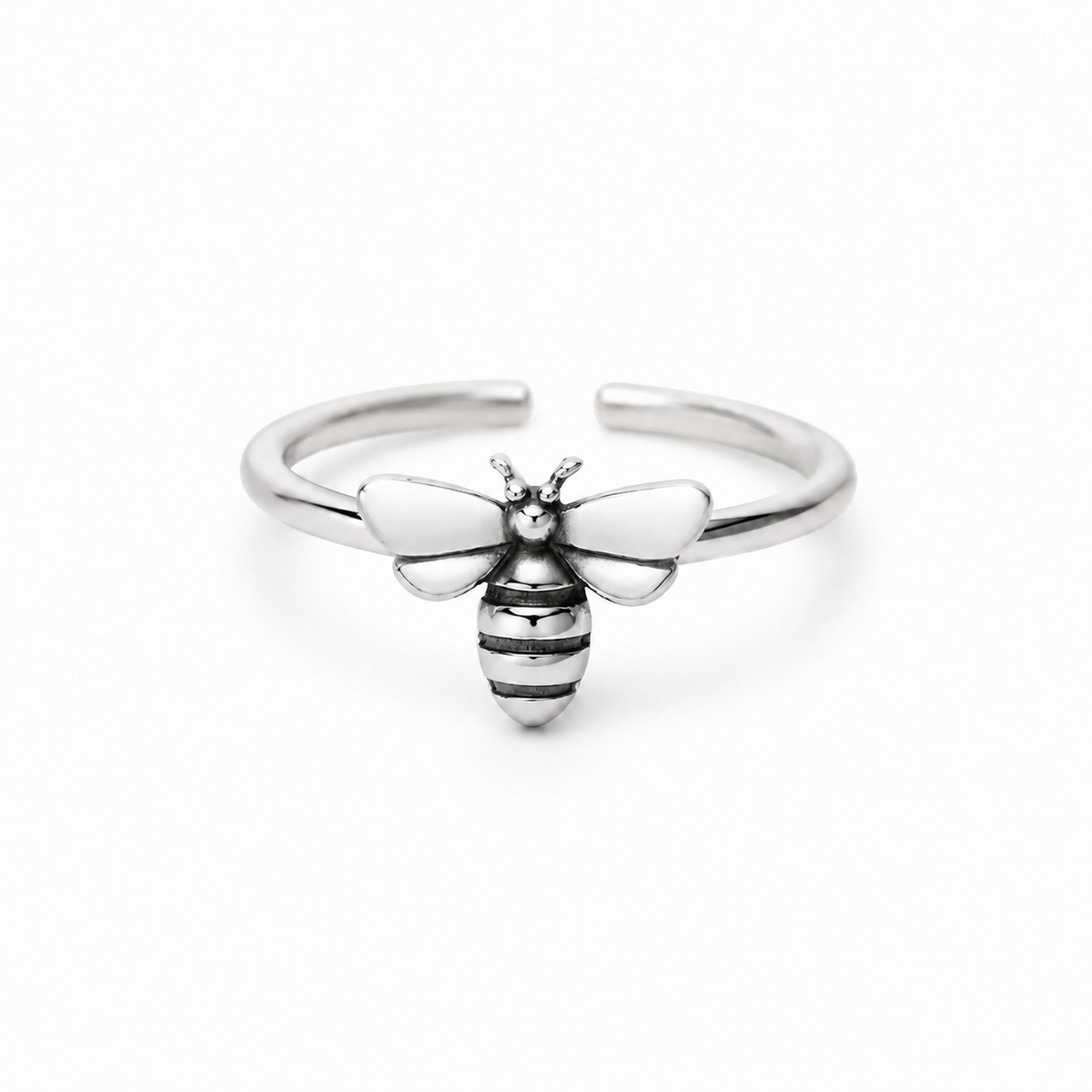 Sterling Silver Honeybee Adjustable Ring Amiees