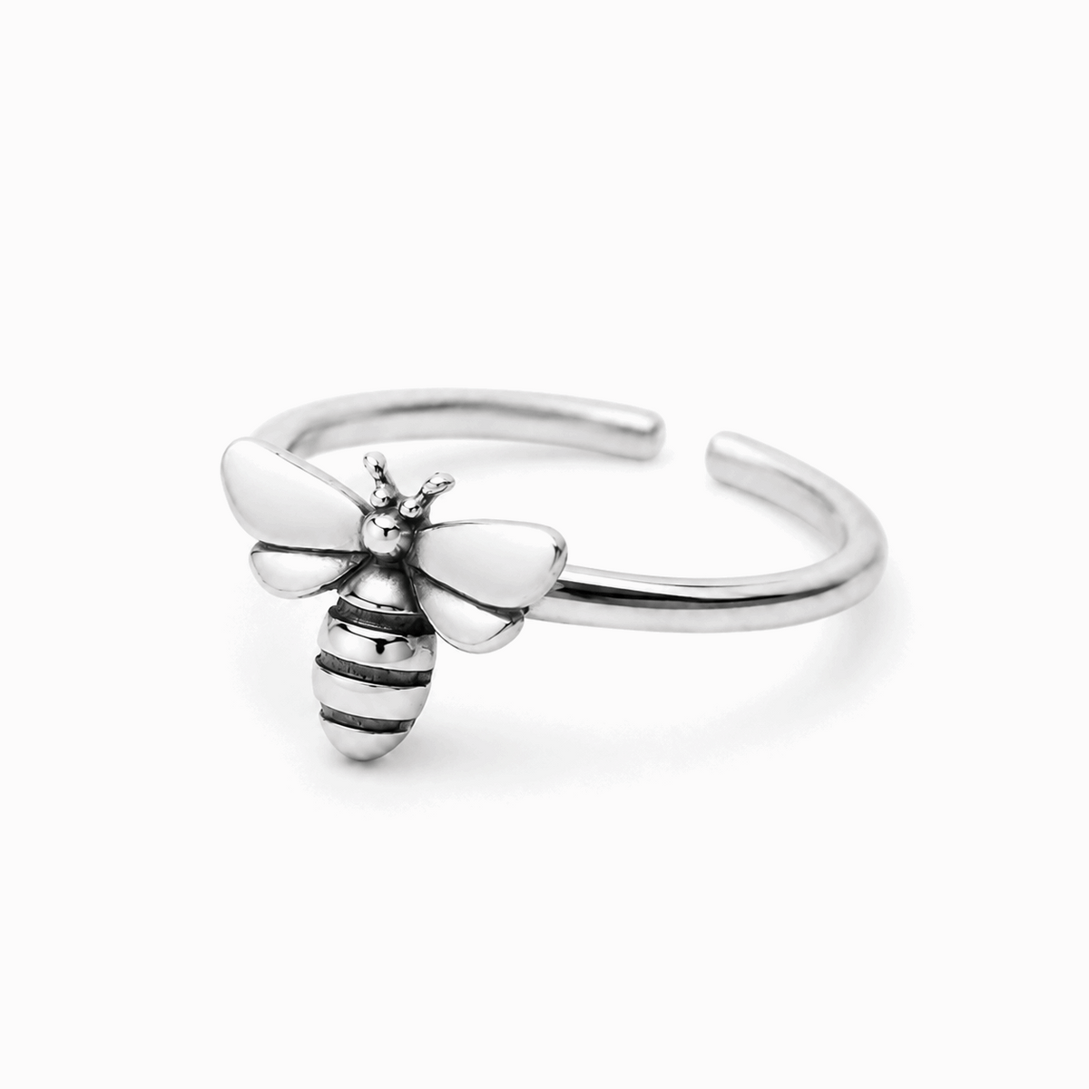 Sterling Silver Honeybee Adjustable Ring Amiees