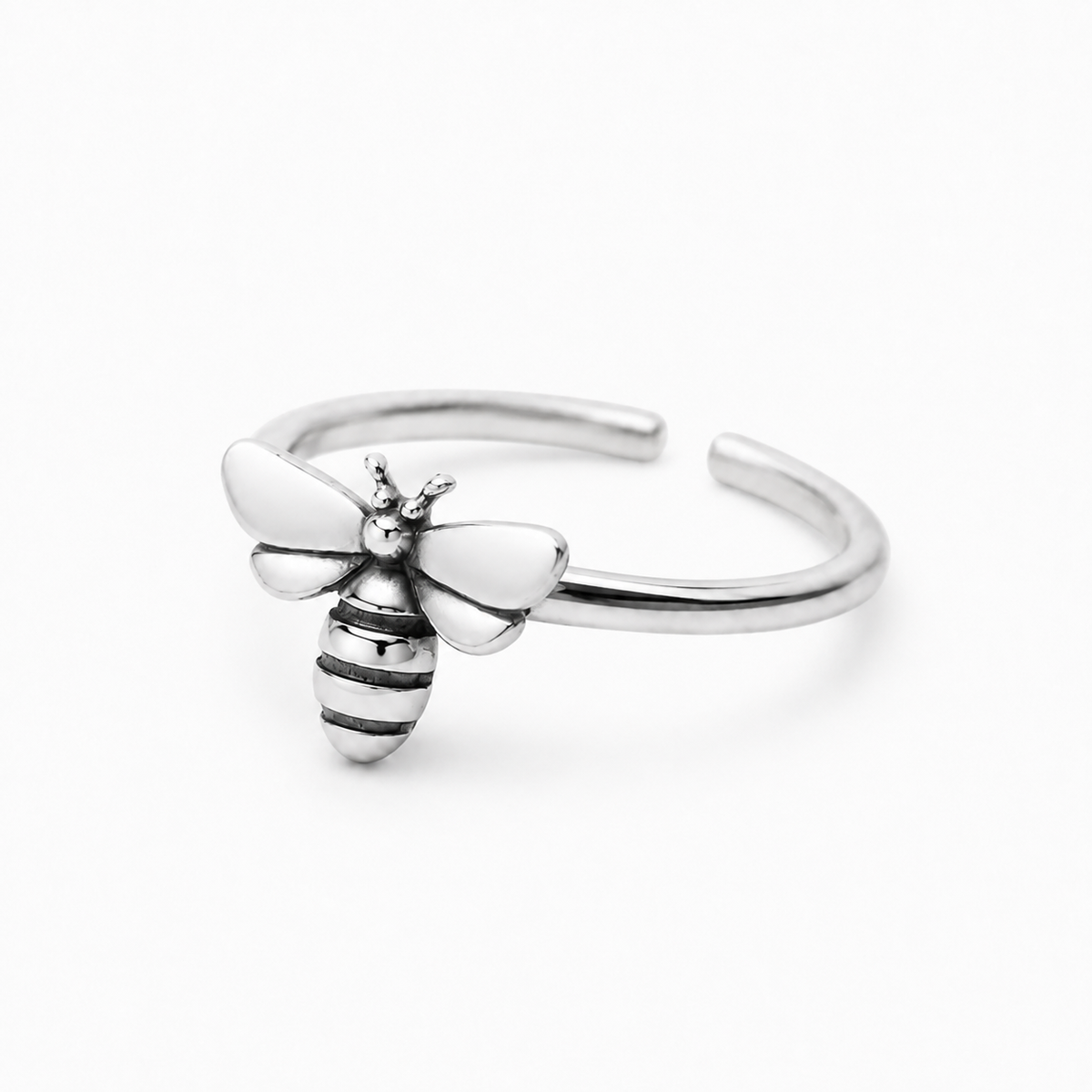 Sterling Silver Honeybee Adjustable Ring Amiees