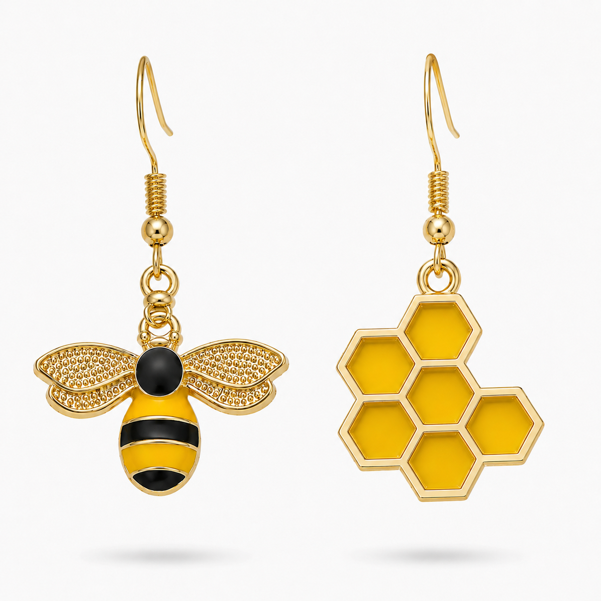 Bee and Honeycomb Mismatched Earrings Amiees