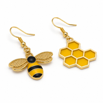 Bee and Honeycomb Mismatched Earrings Amiees