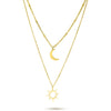 Sun and Moon Layered Necklace | Celestial Jewelry