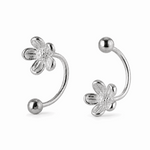 Silver Flower Ear Jacket Earrings Amiees