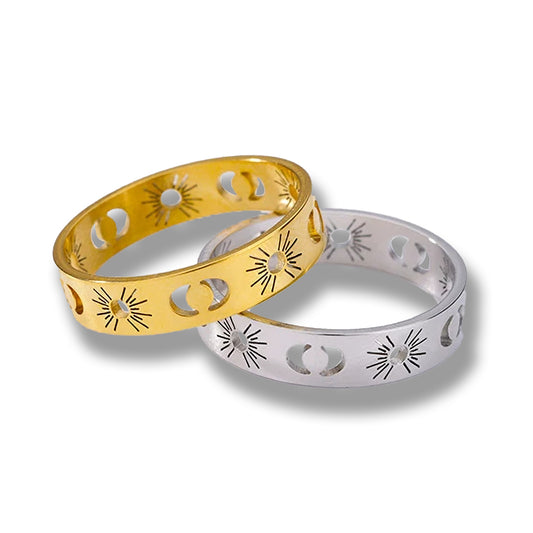 Celestial Sun and Moon Ring