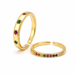 Rainbow Crystal Stacking Ring Set Amiees