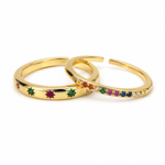 Rainbow Crystal Stacking Ring Set Amiees