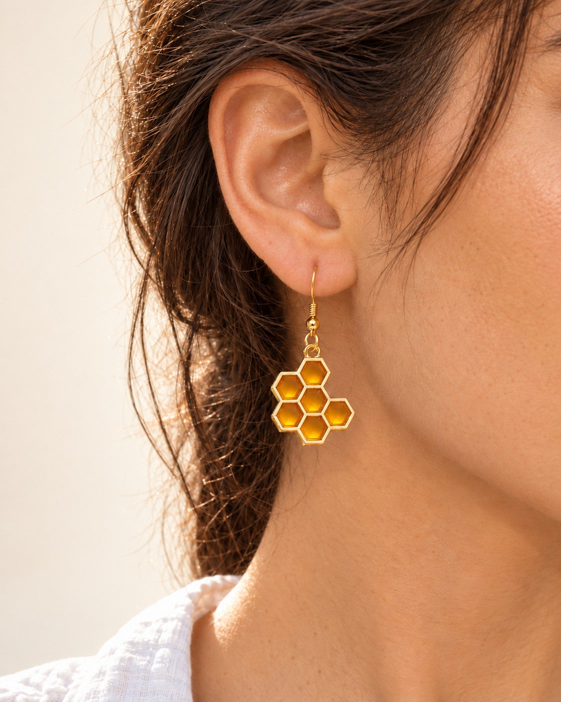 Bee and Honeycomb Mismatched Earrings