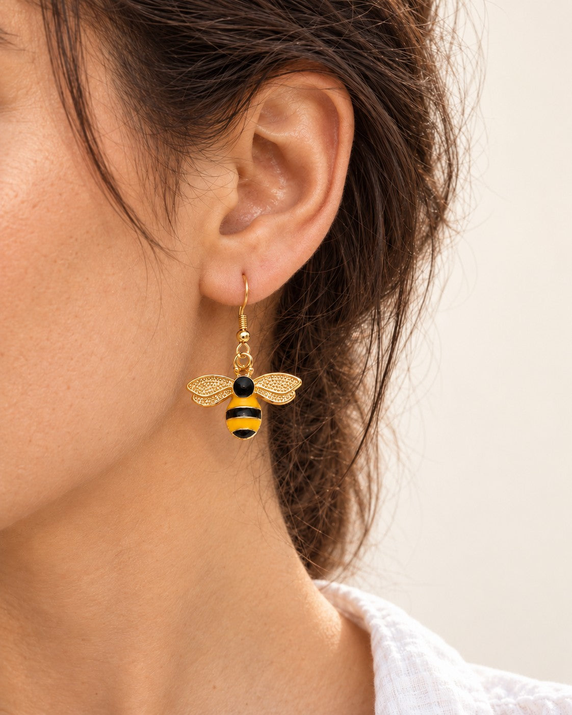 Bee and Honeycomb Mismatched Earrings