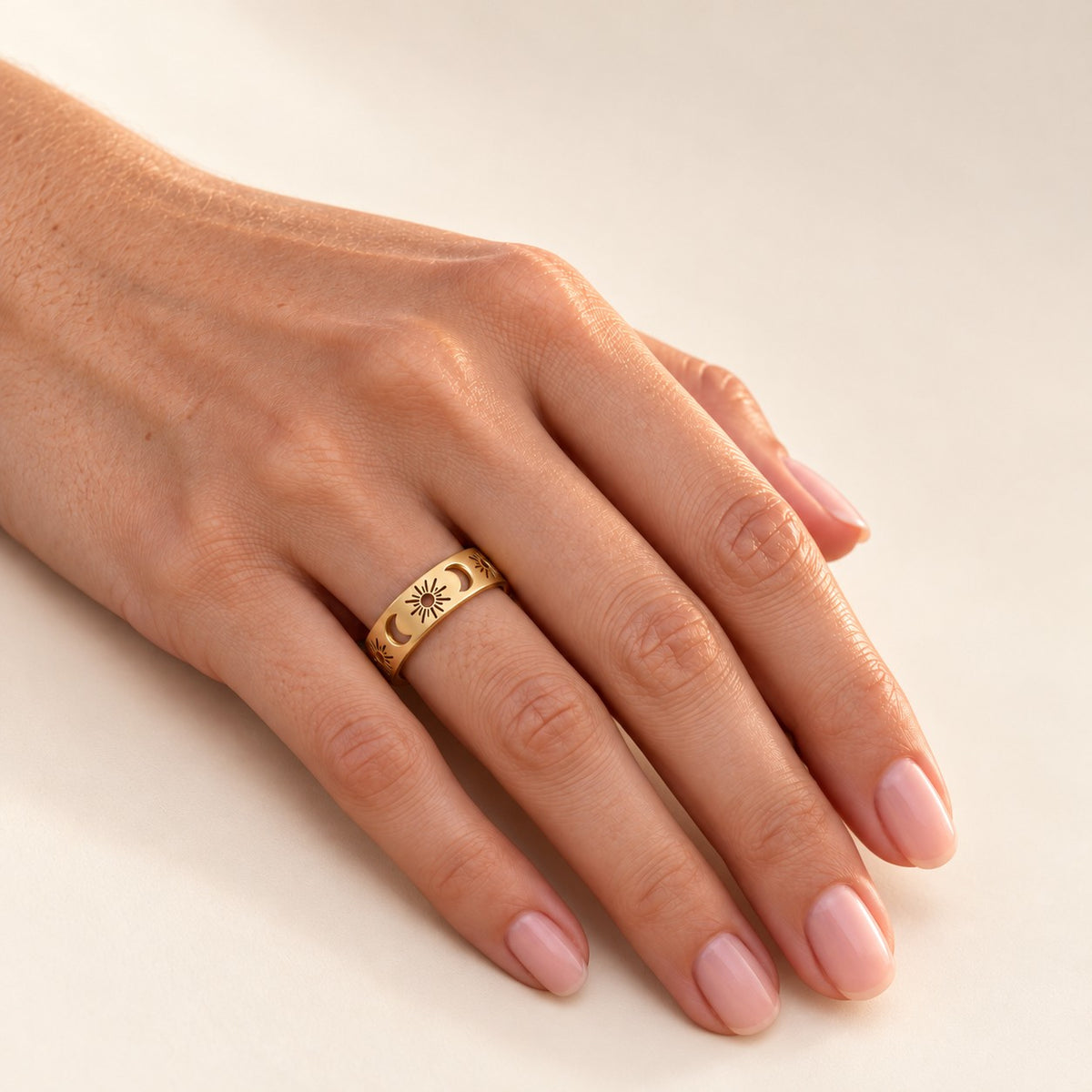 Celestial Sun and Moon Ring