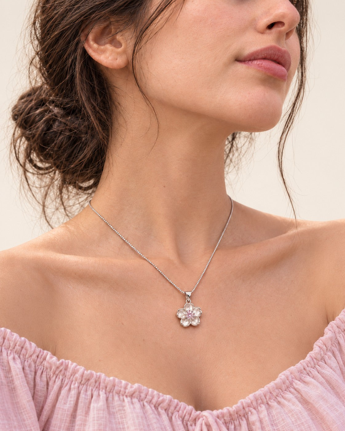 Crystal Blossom Pendant Necklace