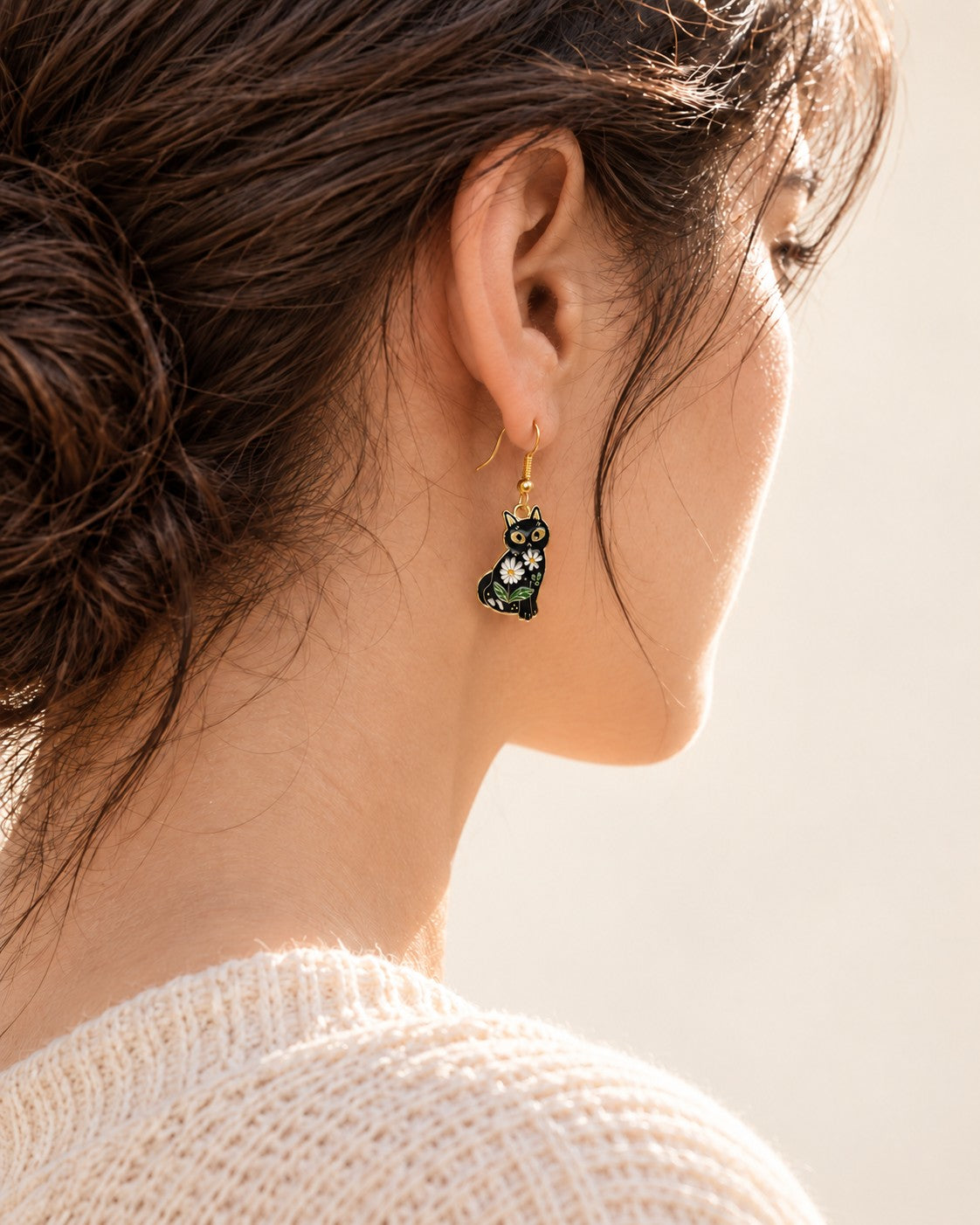 Flower Kitty Earrings